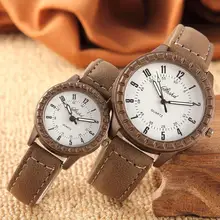 High Quality Vintage Watches Clock Arabic Numbers Round Dial Faux Leather Band Wristwatch Couple Casual Quartz Wrist Watch Gift jis flash light couple quartz watch with leather band