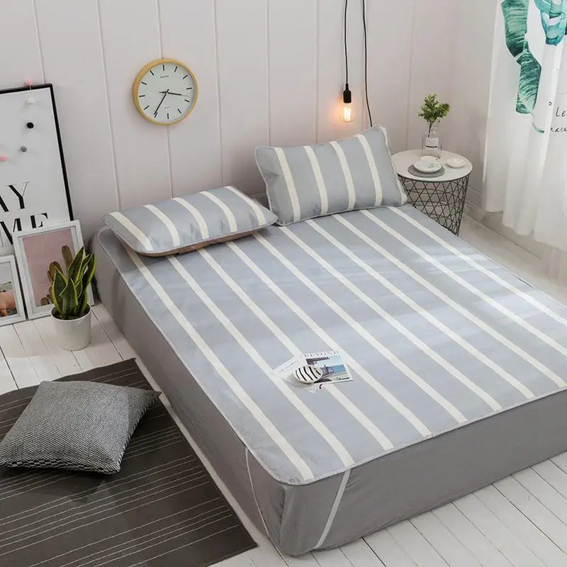 

High Quality Mat Summer Printing Viscose Fiber Mat Set Single Double Folding Mat Cooling Breathable Comfortable Sleep Seat Pad