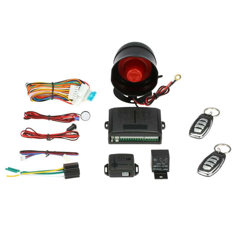 

KKMOON 1-Way Car Vehicle Security System Protection Alarm with Siren 2 Remote