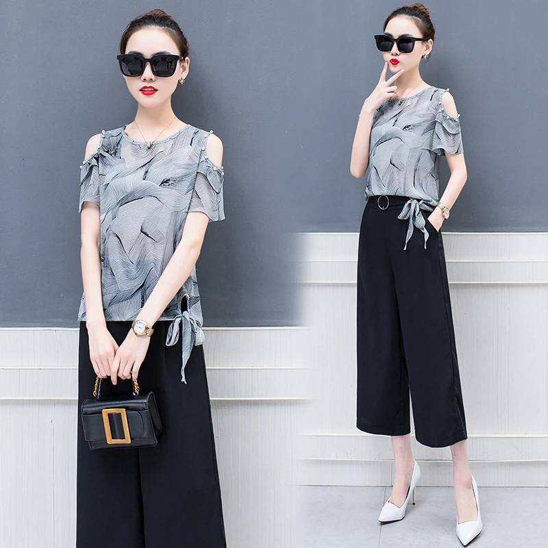 Wide Legged Pants Suit font b Women S b font font b Clothing b font Set