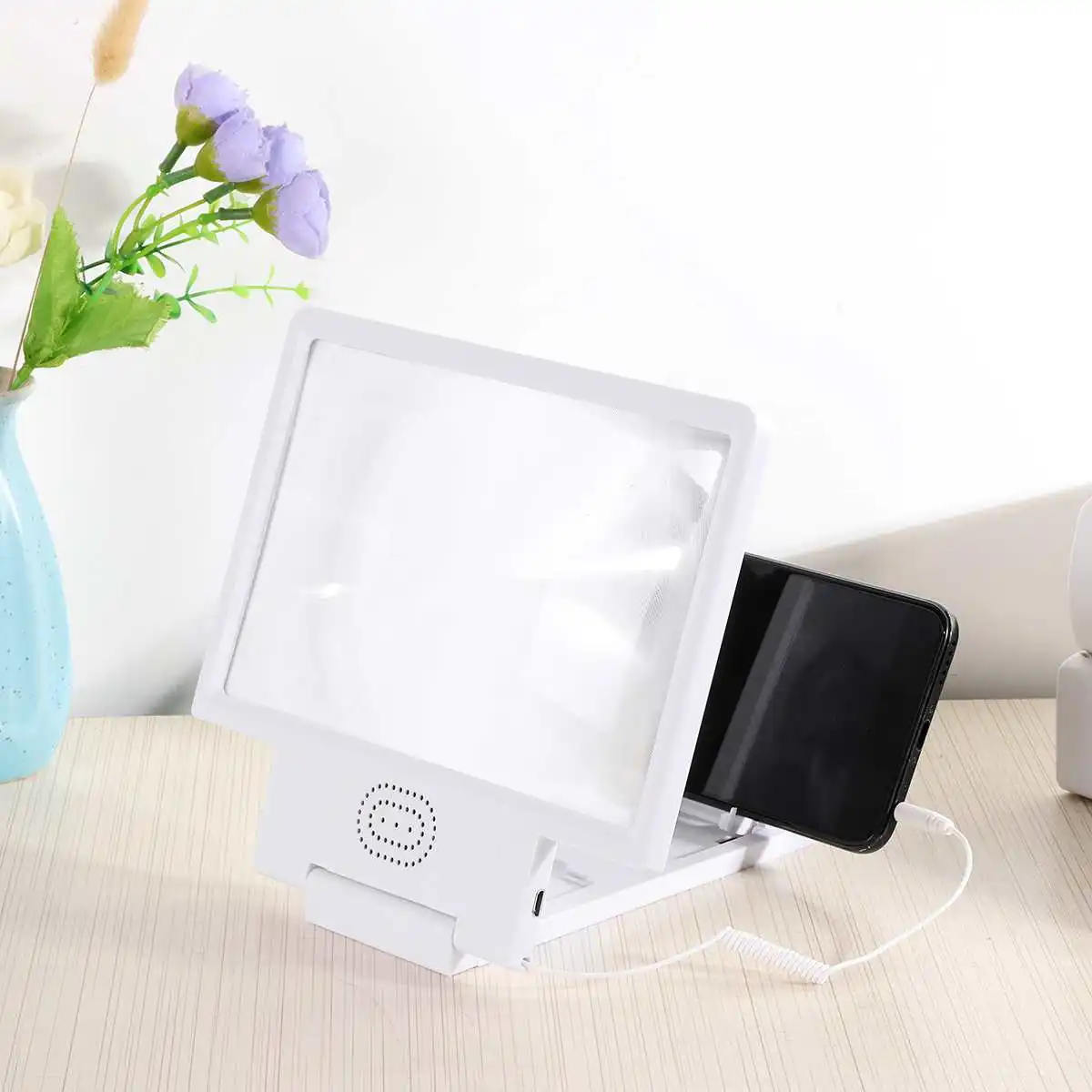 

3D Enlarged Mobile Phone Screen Magnifier HD Video Amplifier Folding Expander HD Screen Magnifier With Speacker
