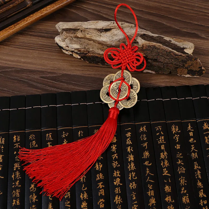 

10 Pcs Polyester Chinese Knots Knotting Lucky Amulet Copper Coin Tassel Chinese Style Gifts Fringe Trim Pendant Decoration 2018