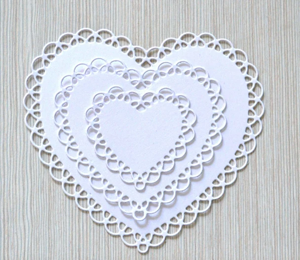  Lace Heart Shape Metal Stencil Embossing Cutting Dies 3D DIY Scrapbooking Craft Photo Invitation Ca - 32996438585