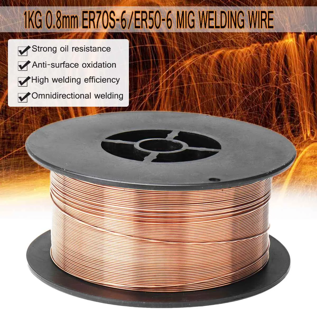 Arame de Solda Arame de Solda de Aço Sólidos 0.6 0.8 0.9 1.0 1.2mm Gás Blindado de Aço Leve Mig Er70s-6 – Er50-6