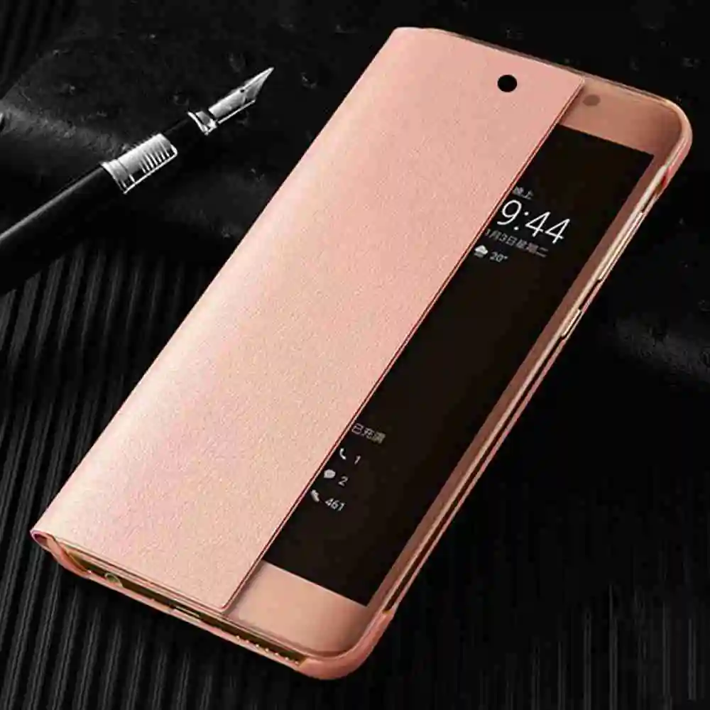 Кожаный флип чехол KISSCASE для Huawei Honor 8X Nova 3i 3 Y6 2018 умный зеркальный кожаный