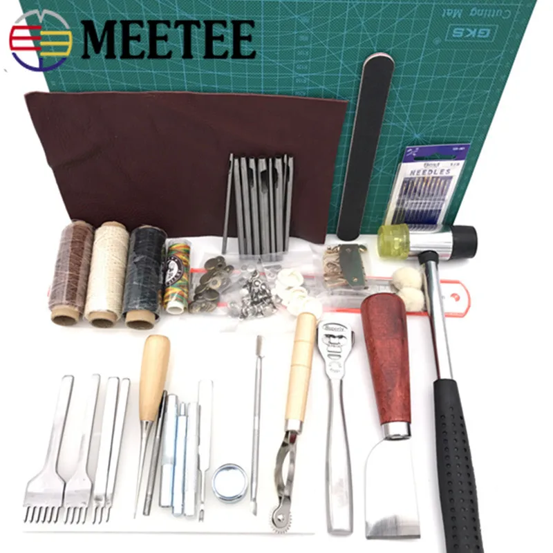

Meetee DIY Leather Tools Handmade Leather Tool Set Hand-stitched Diamond Craft Set 01 Entry-level Hand Sewing Set BD124