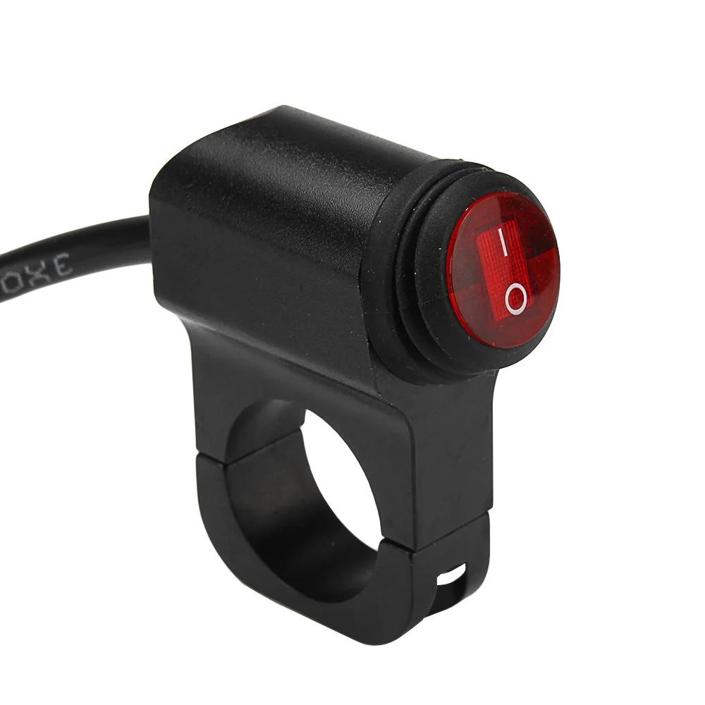 

12V 10A Motorcycle On Off Switch 25mm Handbar Grip Light Horn Spotlight
