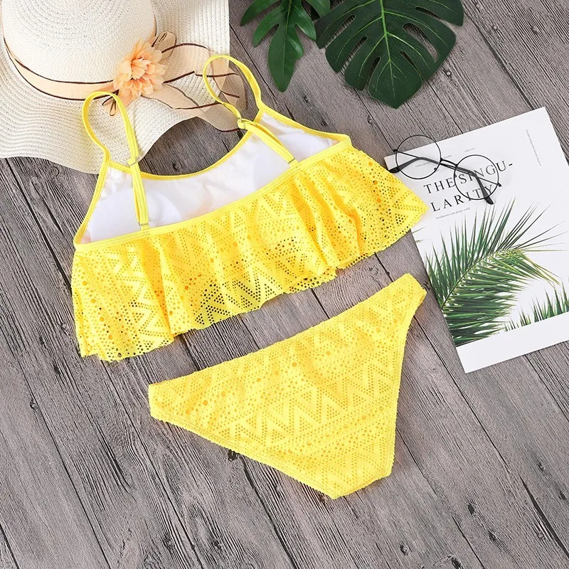 Minimalism Le Sexy Bandage Bathing Suits Bikinis Hollow Swimwear Women 2019 Swimsuit Flounced Biquini Maillot De Bain Bikini Set
