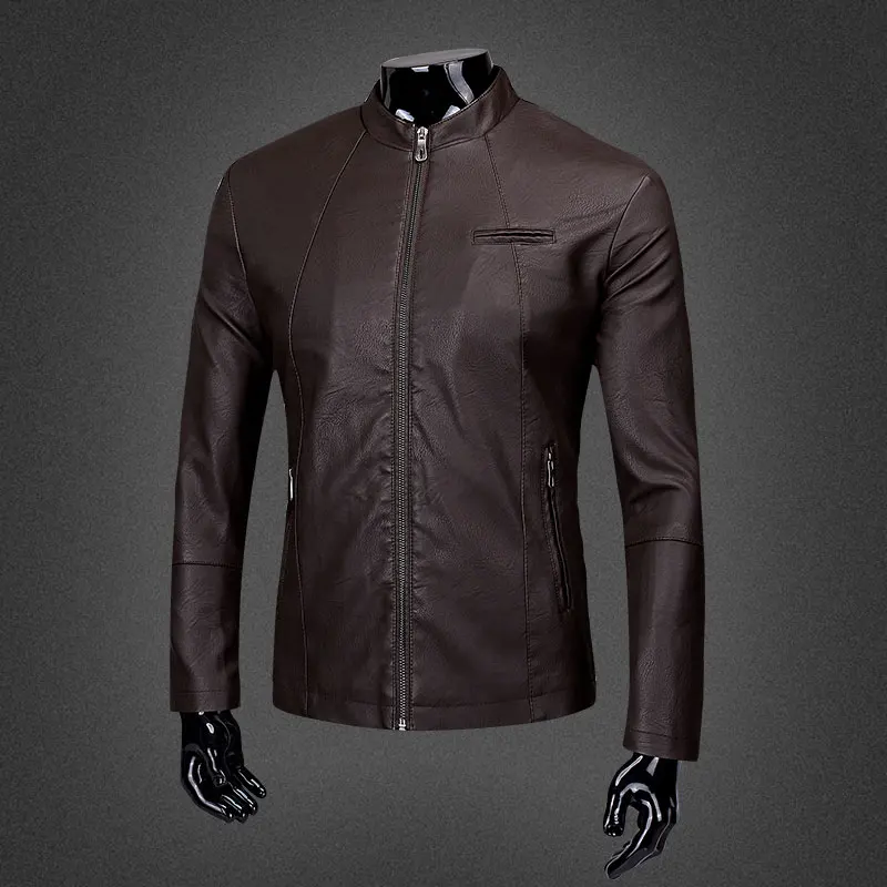 2018 Leather Clothing Male Self-cultivation Korean Short Lead Jacket Loose Coat Tide windbreaker streetwear Fashion New Thick