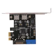 U3V14S PCIE передачи 2 Порты USB3.0 карты расширения рабочего стола спереди 19/20PIN Интерфейс для Windows XP32/64 Windows7(32/64)/8/8,1/10