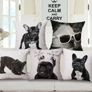 

ative Black dog Animal Throw Pillow Soft Back Cushion Case Room Gifts Single Sides Printing Pillow