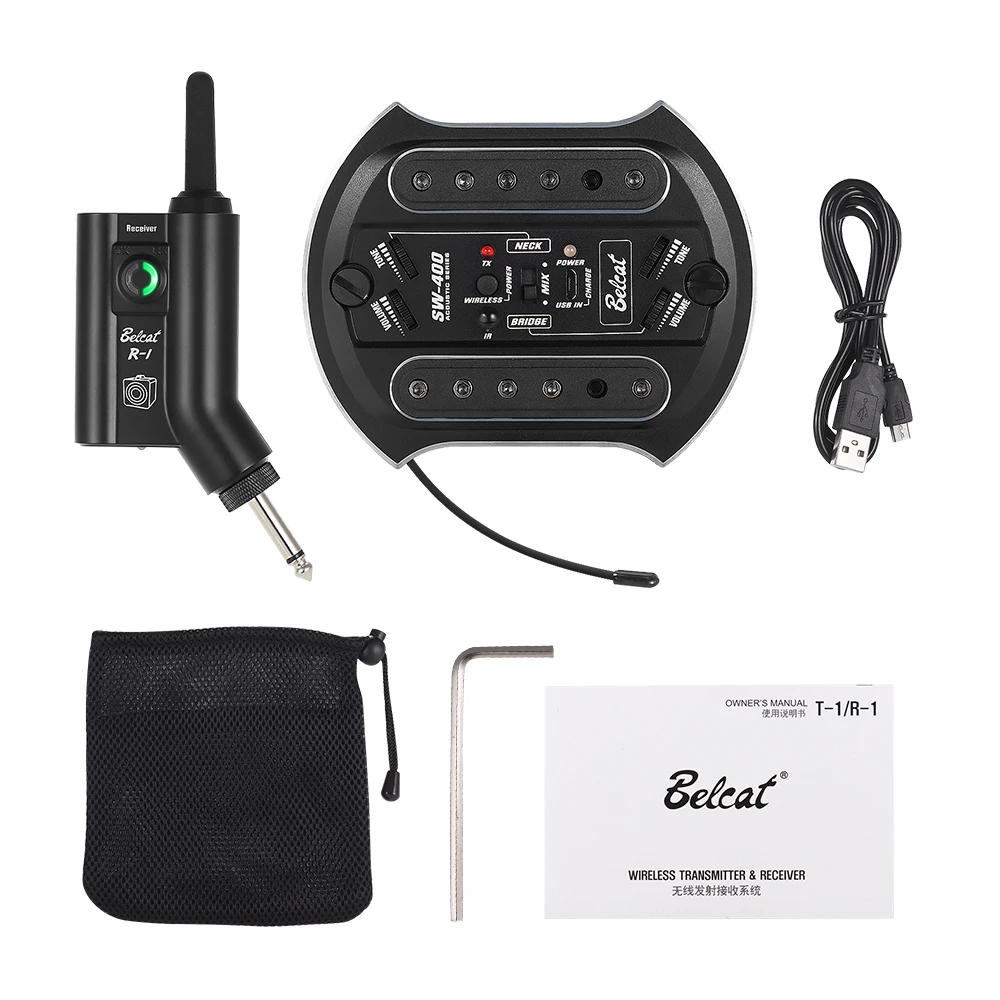 Акустическая гитара Belcat SW400 + R1 UHF звукосниматель со звуковым отверстием
