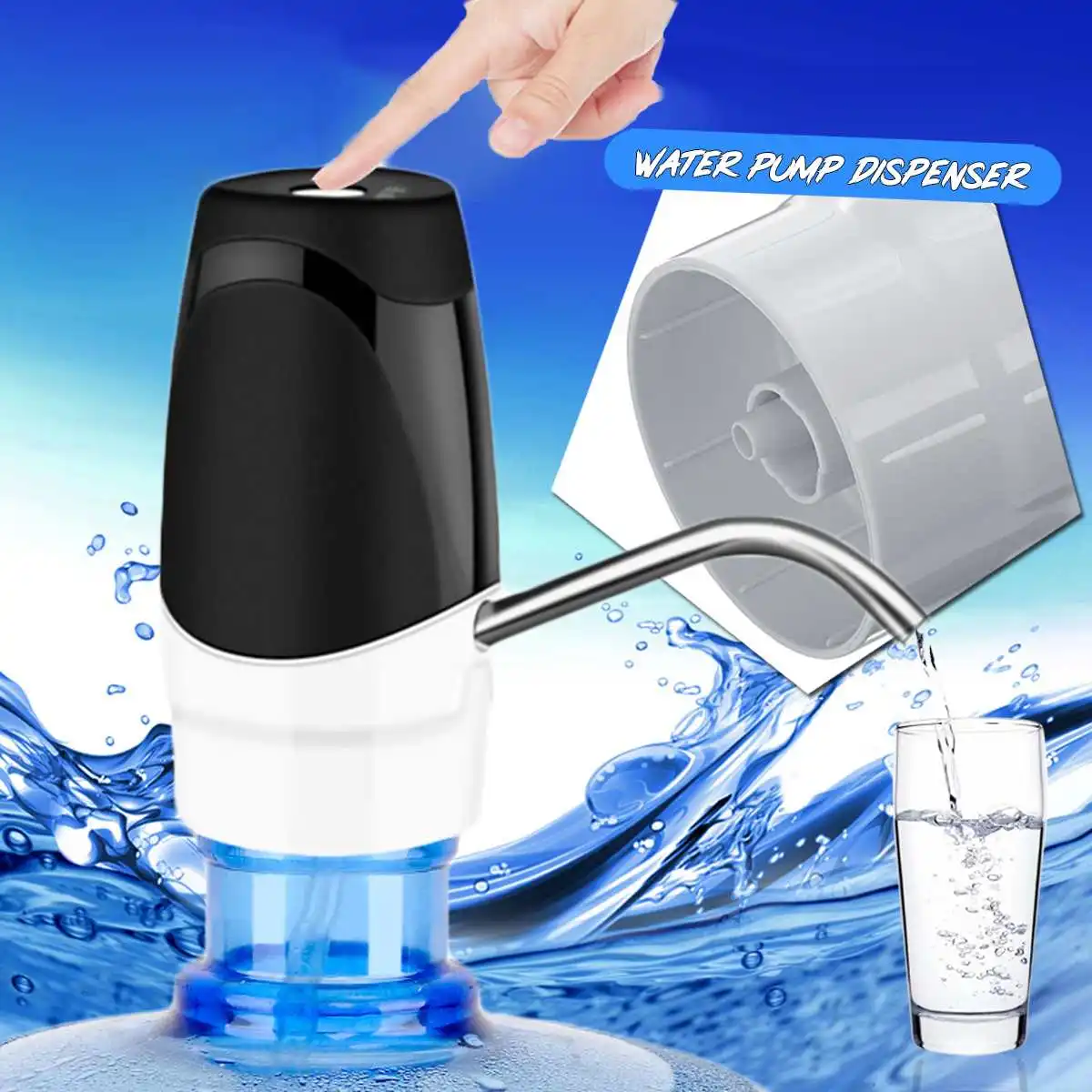 

5W Portable Gallon Automatic Electric Water Pump Dispenser Drinking Bottle Switch USB Charging USB Charging Adapted Barrelled