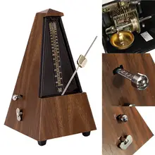 Metrónomo mecánico antiguo de madera de teca Estilo Vintage de madera de Color de la música temporizador para guitarra Piano violín Zither instrumento Musical