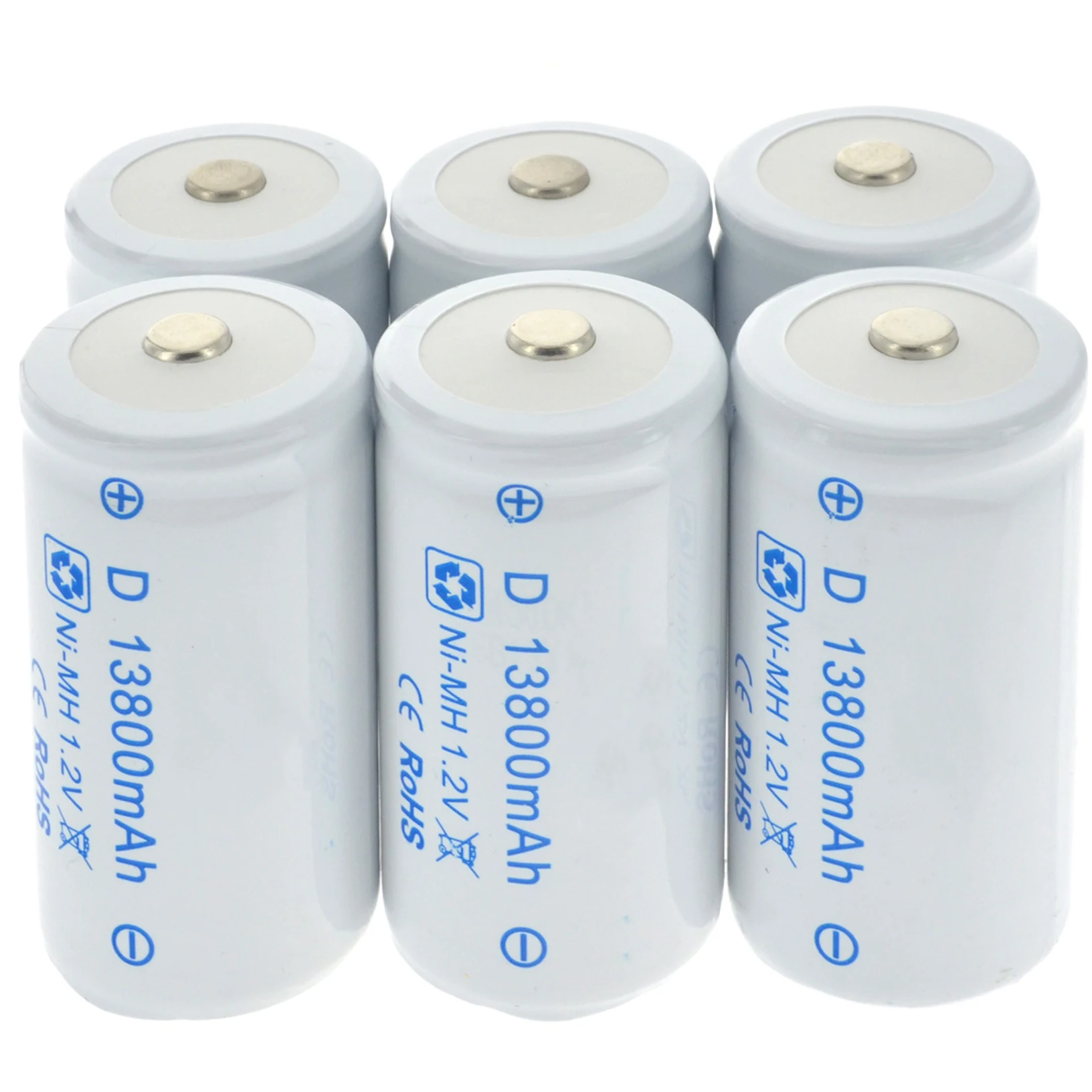 1 8pcs D Size Battery D Type 13800mAh 1.2V Ni MH Rechargeable Batteries ...
