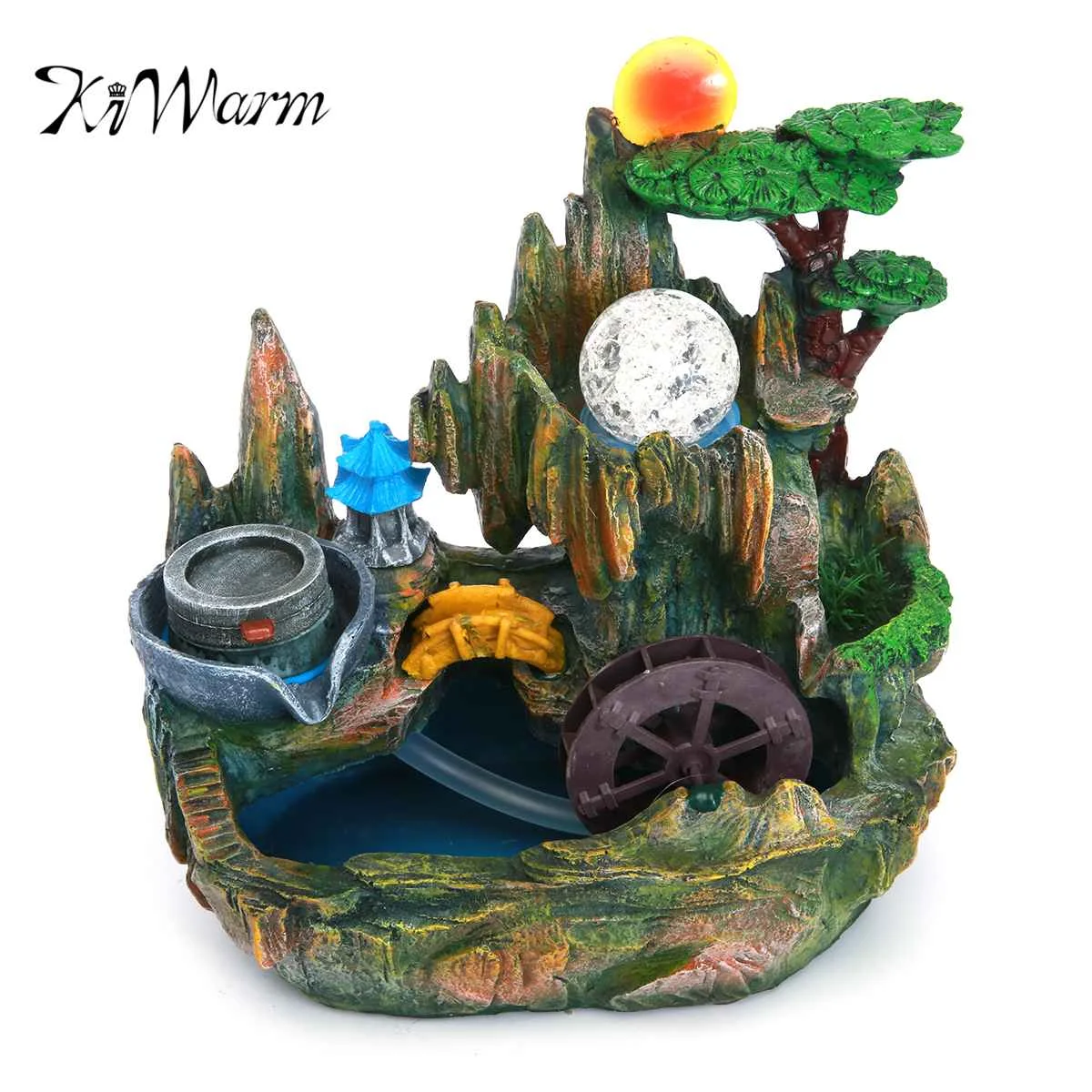 

KiWarm Mystical Peaceful Indoor Table Bench Top Water Feature Fountain Ornament For Home Office Craft