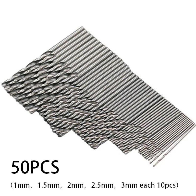 

50Pcs Twist HSS High Speed Cobalt Steel Kit Metric Drill Bit Tool Set Silver