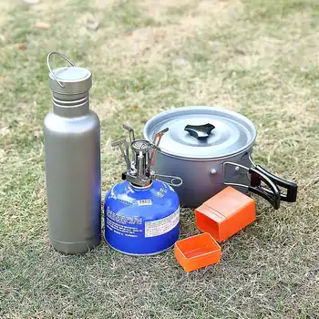 Lixada Outdoor Tableware 500ml/750ml Titanium Water Bottle with Extra Plastic Lid Ultralight Outdoor Camping Hiking Cycling