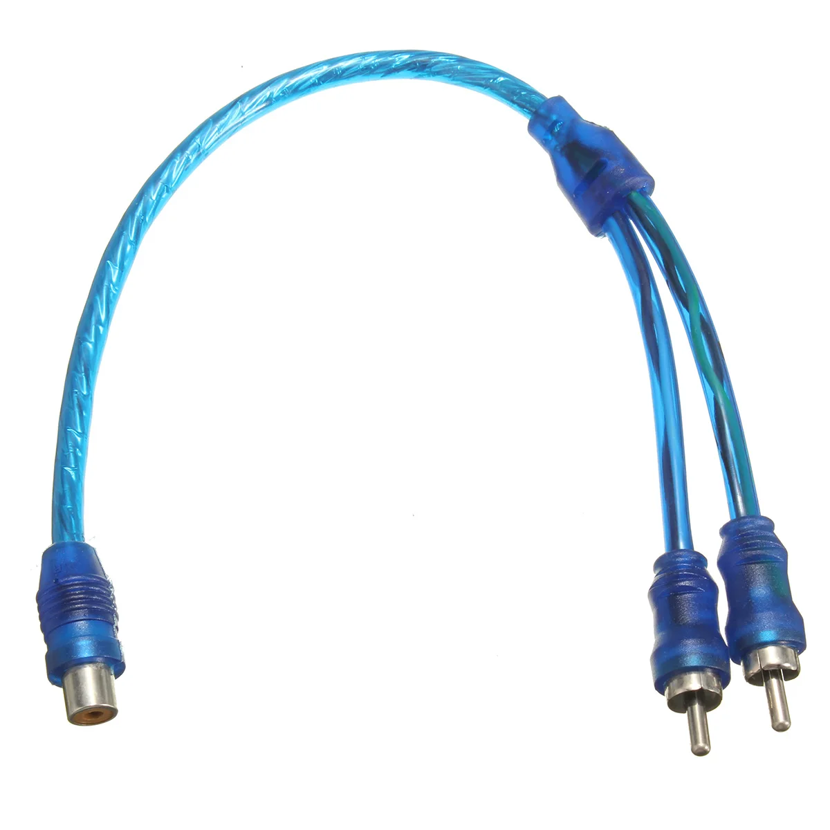 

Car RCA Phone Y Splitter Lead Adapter Cable 1x Female To 2x Male Plug Connector