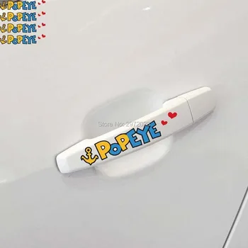 

40 x Newest Funny Car Styling Cartoon Popeye the Sailor Car Stickers Decorations Car Door Handles Decal Waterproof Decal Vinyl