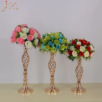 

IMUWEN 10PCS Flower Vase Wedding Floor Vases Gold Road Lead Table Centerpiece Rack Pillar Flowers Stand Party Decoration