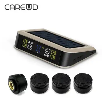 

Universal Car TPMS Tire Pressure Monitoring System Solar Charging HD Digital LCD Display Auto Alarm System Wireless Monitor