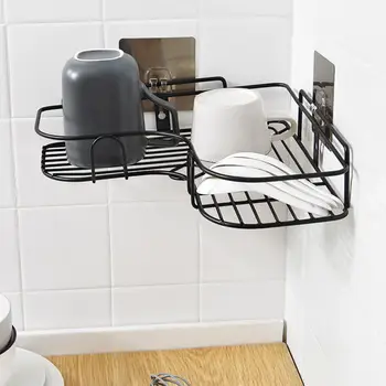 

SaiDeng Traceless Corner Storage Rack Nail-free Shower Shelf Organizer for Kitchen Bathroom Decoration -30