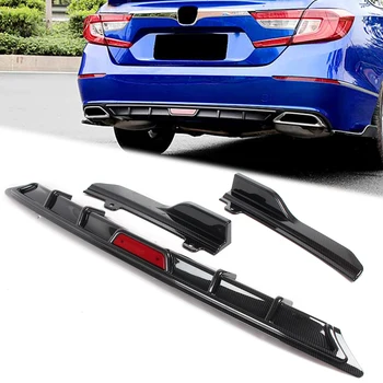 

Carbon Fiber Style Rear Bumper Lip Spoiler Wing For Honda Accord 2018 Automobile Parts Accessories Carbon Fiber Color 3pcs