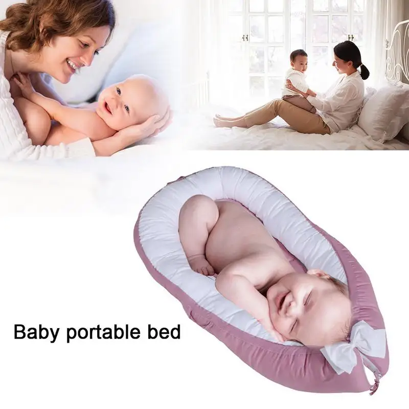 

Cotton Thickened Infant Sleep Bed Drop-proof Removable Washing Solid Color Portable Cartoon European Style Mattress Cartoon