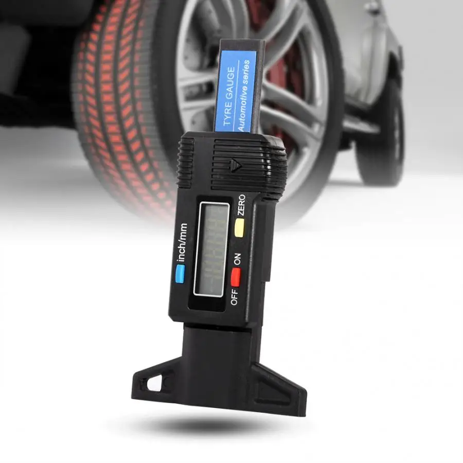 Depth Gauge Digital Car Tyre Tire Tread Measurer Tool Caliper Thickness