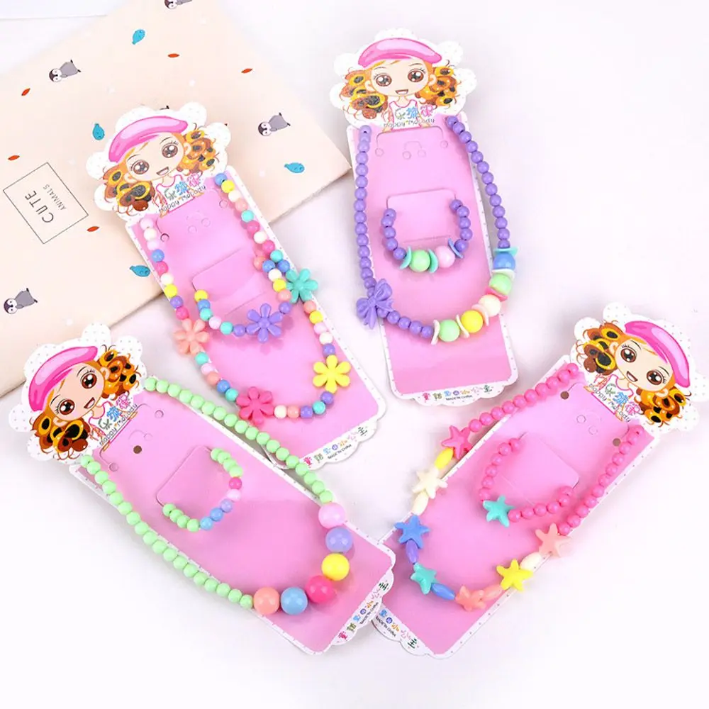 

Kids Girls Cute Candy Color Necklace Bracelet Jewelry Set Beads Petals Acrylic Children Christmas Gift Party Cosplay Accessories