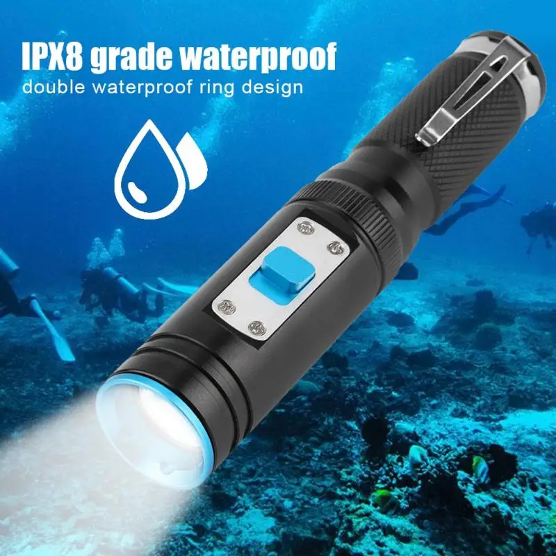 

LED Flashlight lanterna L2 Underwater LED Flashlight Torch Bright LED Camping Light for Outdoor Hiking Diving Underwater