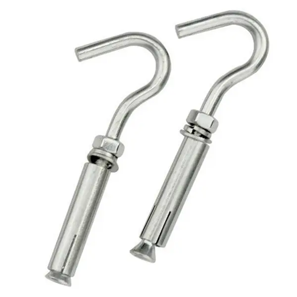 

ELEG-Pack of 5 M6 304 Stainless Steel Expansion Screw Open Cup Hook Archor Bolts