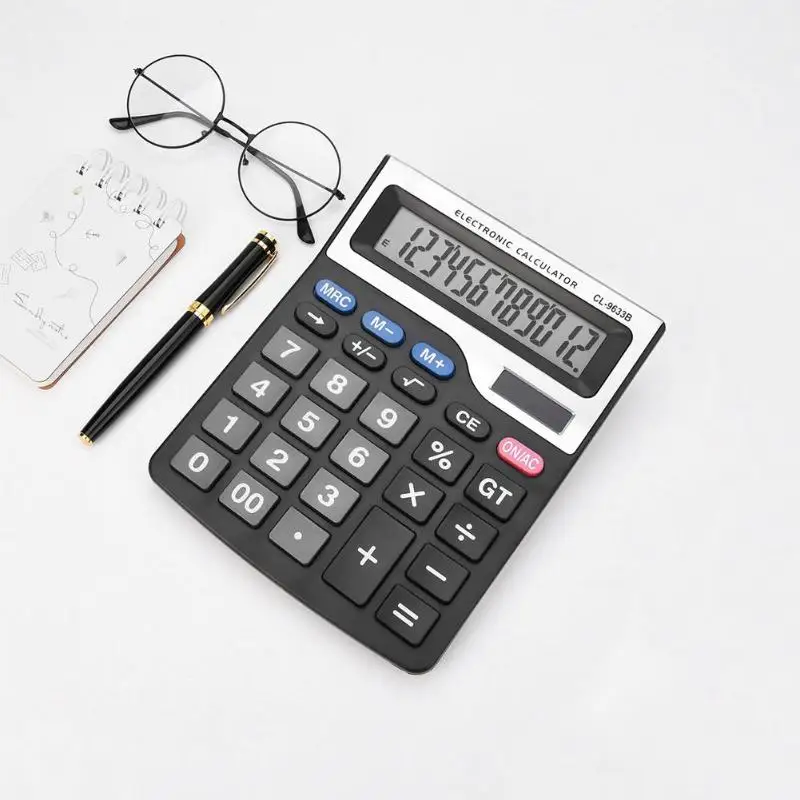 المحمولة 12 أرقام حاسبة بالطاقة الشمسية كبيرة عرض مكتب حساب أدوات