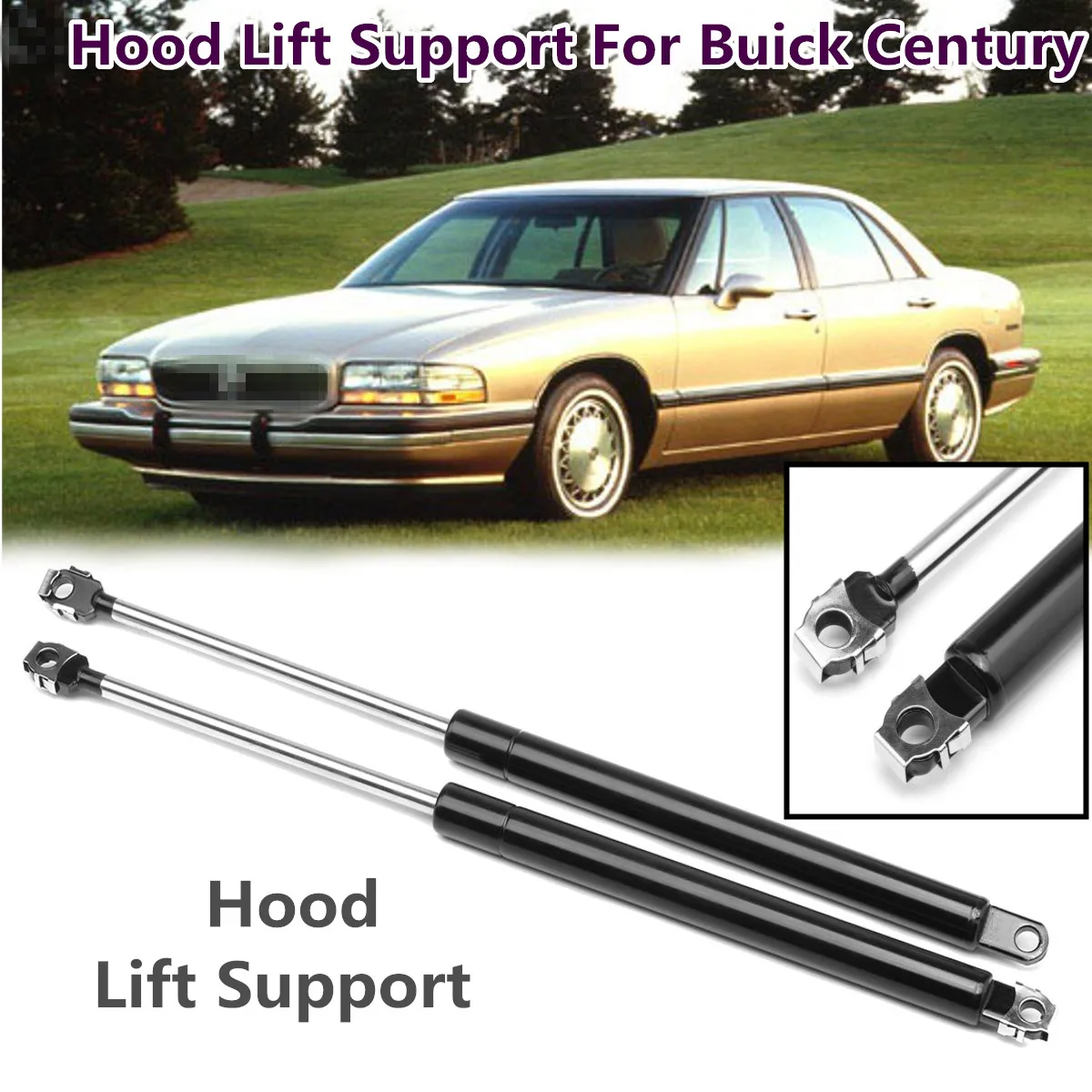 Set of 2 New Hood Lift Support Struts Prop Rod Arms Shock Gas Damper Bonnet Pair