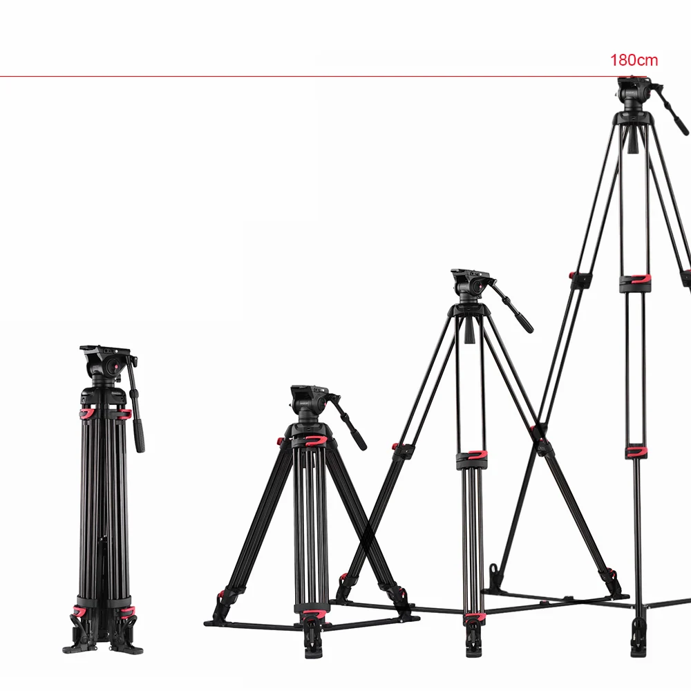 Andoer XTK-8018 Штатив для профессиональной фотосъемки из Сплава Al с 360 панорамной гидравлической головкой 180 см Максимальная высота 10 кг нагрузка