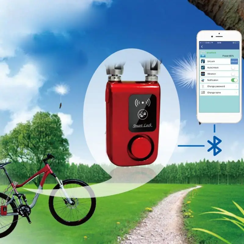 

Bicycle Lock Smartphone Control Bluetooth Smart Lock Waterproof Steel Chain Alarm Anti Theft Bike Lock Bicycle Accessories