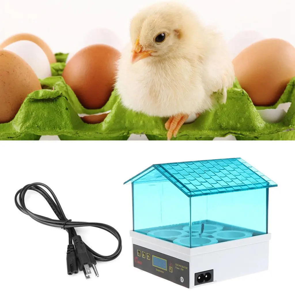 

Digital Temperature Small Brooder 4 Mini Hatchery Egg Incubator Hatcher for Chicken Duck Bird Pigeon Quail US Plug