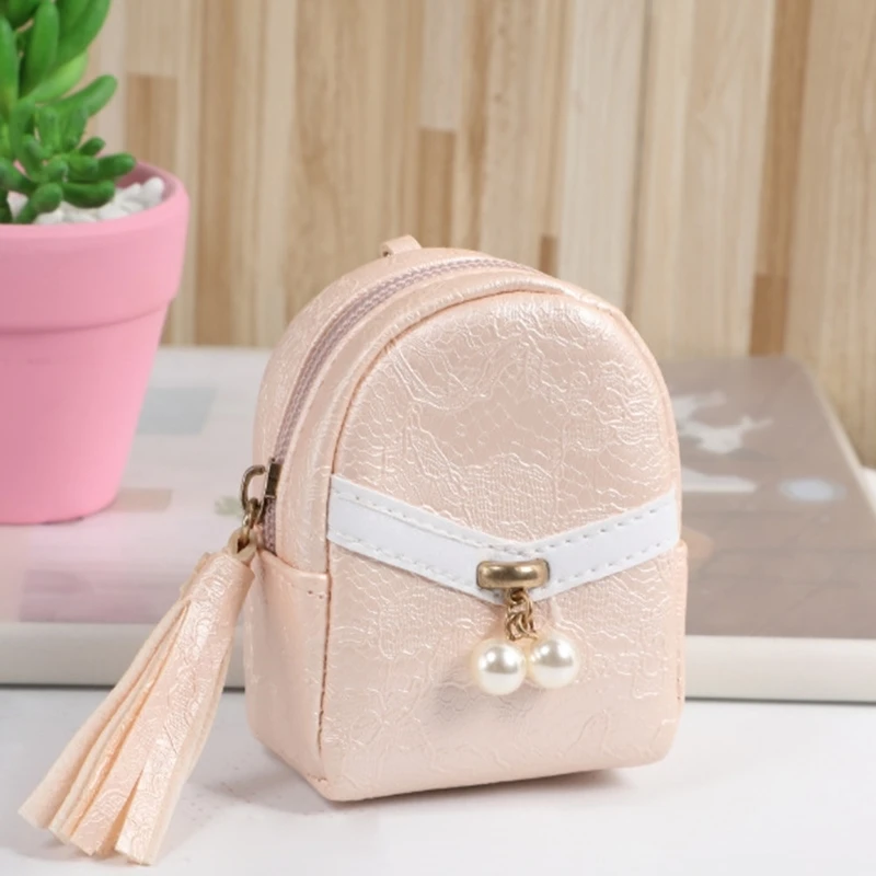 

Sweet Lady Coin Purse Fringed Beads Pendant Zipper With Keychain Women's Coin Purse Coin Bag
