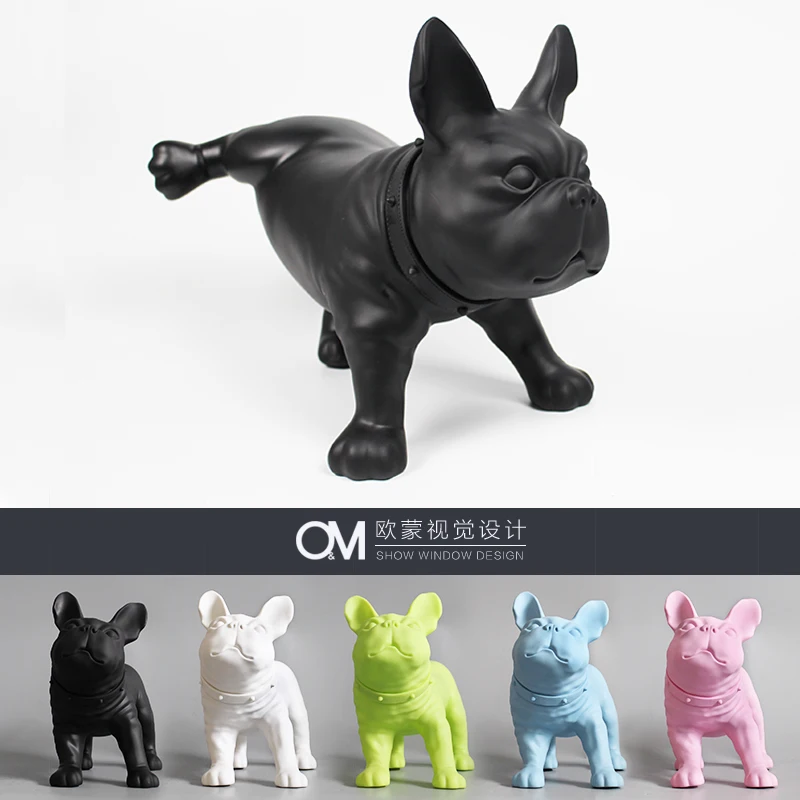

Resin French Bulldog Dog Figurine Vintage Home Decor Crafts Room Decoration Objects Living Room Dog Ornament Resin Animal Statue