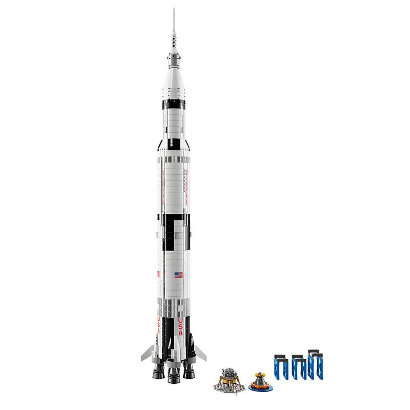 

1969Pcs Compatible legoings 21309 37003 The Apollo Saturn V Launch Vehicle Model Building Blocks Bricks Educational Toys Gifts