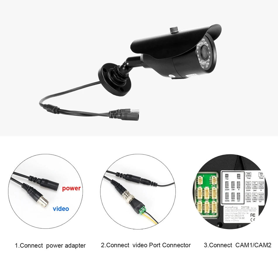  HomeFong CCTV Camera for video intercom 1200TVL IR Nightvision Indoor / Outdoor Waterproof camera H - 33000314030