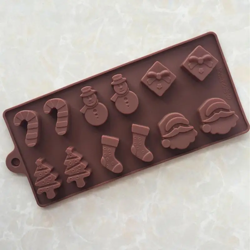 

Silicone Cake Mold Chocolate Mold Christmas Tree Santa Claus Head Handmade Soap Mold L052