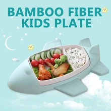 Детская посуда, контейнер для еды, миска из бамбукового волокна, детская посуда, столовая посуда для малышей, дети, кормление, мультфильм, обеденные пиалы можно сделать индивидуальный логотип