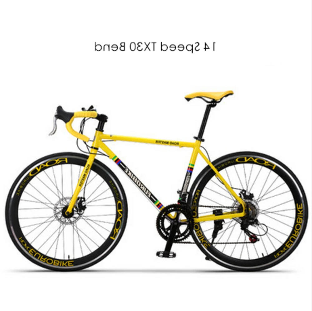 New Brand 700c Aluminum Alloy Frame 14/27 Speed Disc Brake Road Bike Outdoor Sport Racing Bicicleta Cycling Break Wind Bicycle