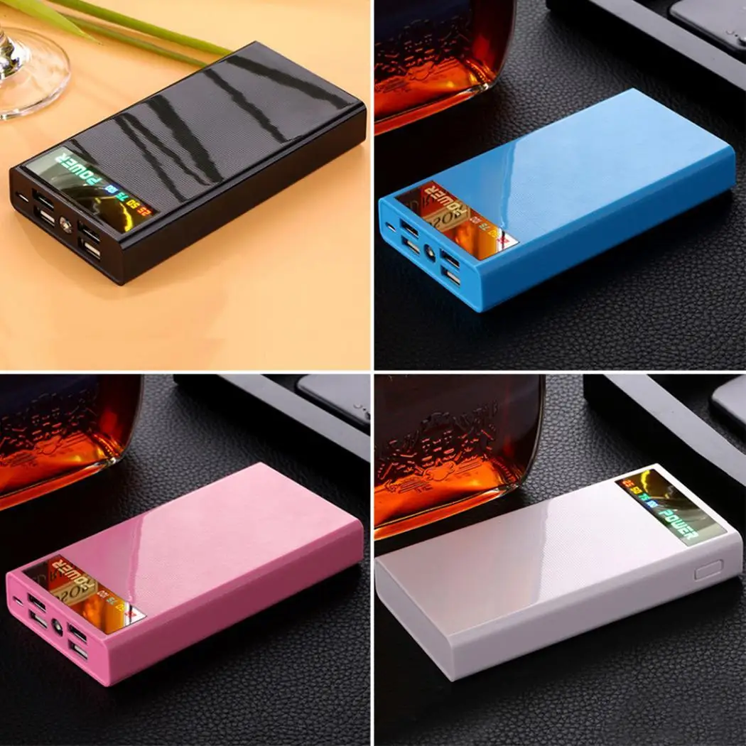 4 порта usb power Bank Case No 18650 светодиодный фонарь на батарейках зарядка цифровое
