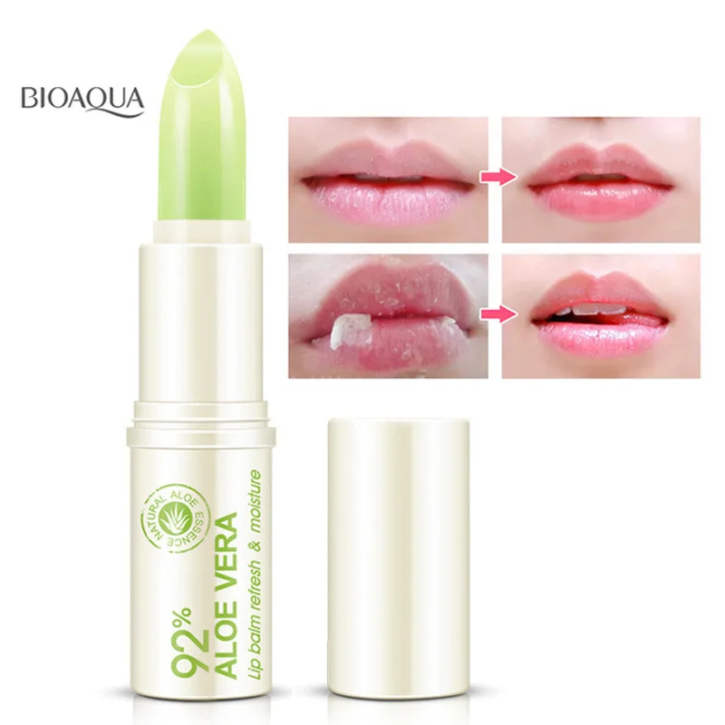 

BIOAQUA Face Skin Care Natural Aloe Repair Lip Balm Colorless Long Lasting Lips Skin nourishing Moisturizing Lips Care Lipsticks