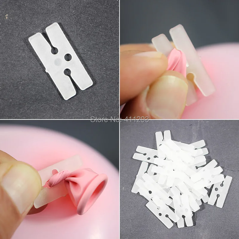 20pcs/lot balloon clips H style plastic clear ballon clip birthday