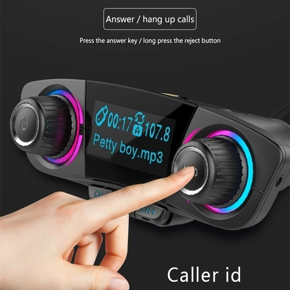 FM трансмиттер с поддержкой Bluetooth Aux модулятор MP3 плеер двумя USB портами|MP3-плеер для
