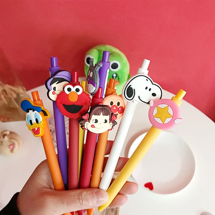 

Lovely Cartoon Sesame Street Rogue Dog Milky Girl Bread Superman Neutral Pen Black Ink Press Type Gel Pen Kid Gift School Supply